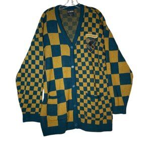 Harry Potter Women's Plus 3X Ravenclaw Checkered Cardigan Sweater